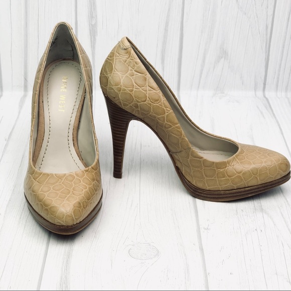 Nine West Rocha Leather Tan Platform Stiletto Pump - Picture 3 of 8
